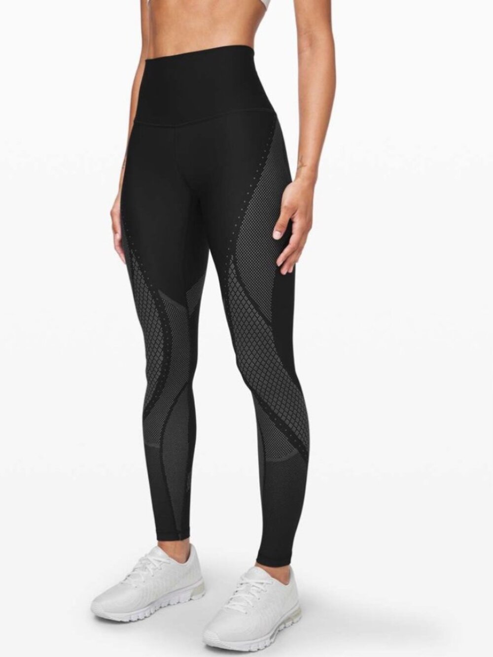 Lululemon Mapped Out High-Rise Tight 28" Black / Glacier Grey Legging sz 6
